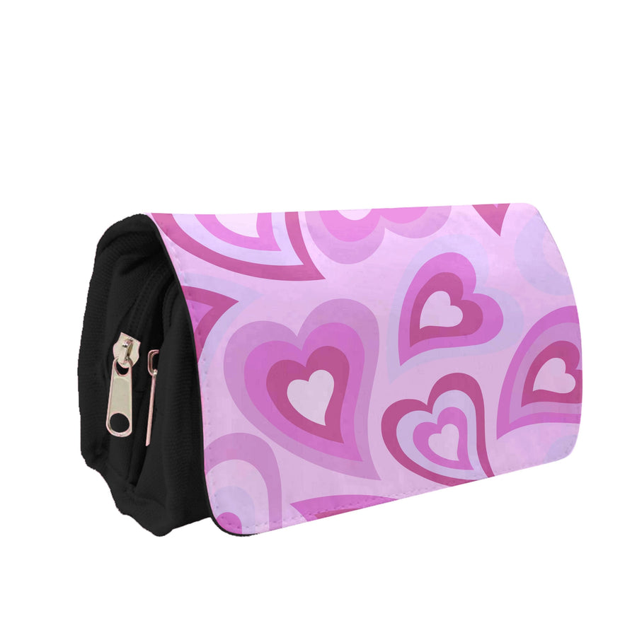 Pink Hearts - Trippy Patterns Pencil Case