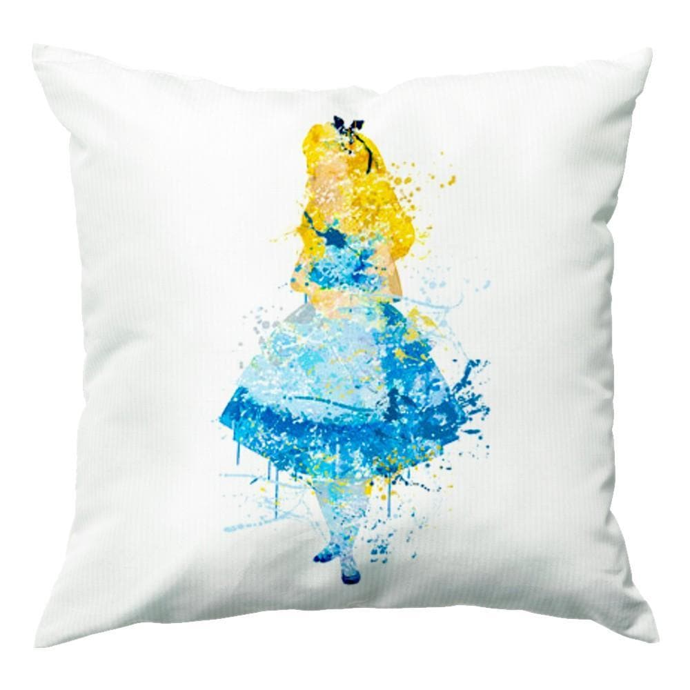 Watercolour Alice in Wonderland Fairytale Cushion