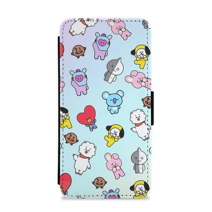 BT21 Collage - BTS Flip Wallet Phone Case