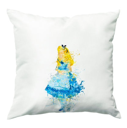 Watercolour Alice in Wonderland Fairytale Cushion