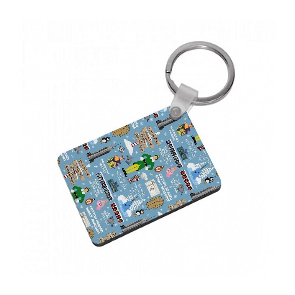 Blue Buddy The Elf Pattern Keyring