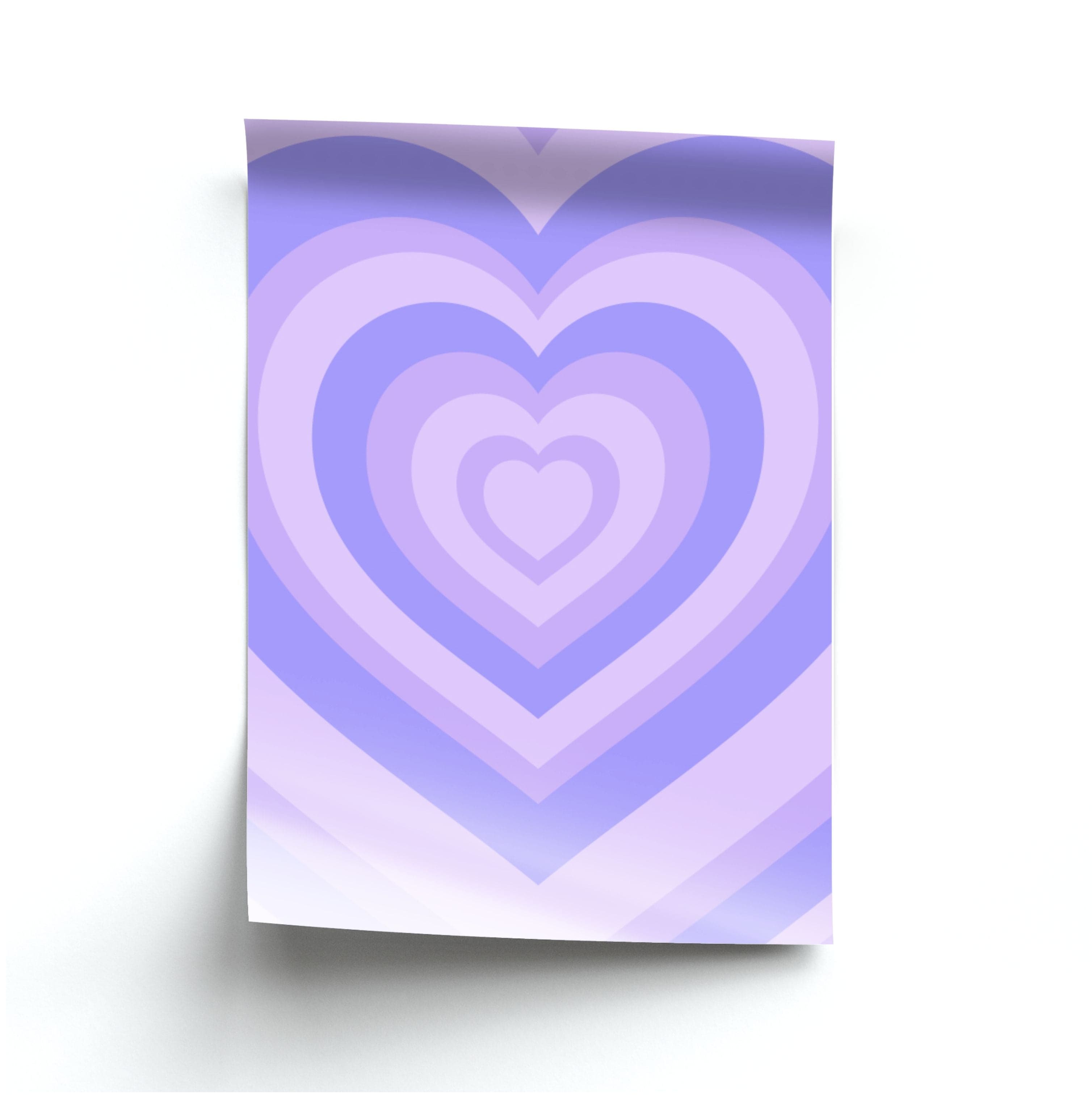 Purple - Colourful Hearts Poster