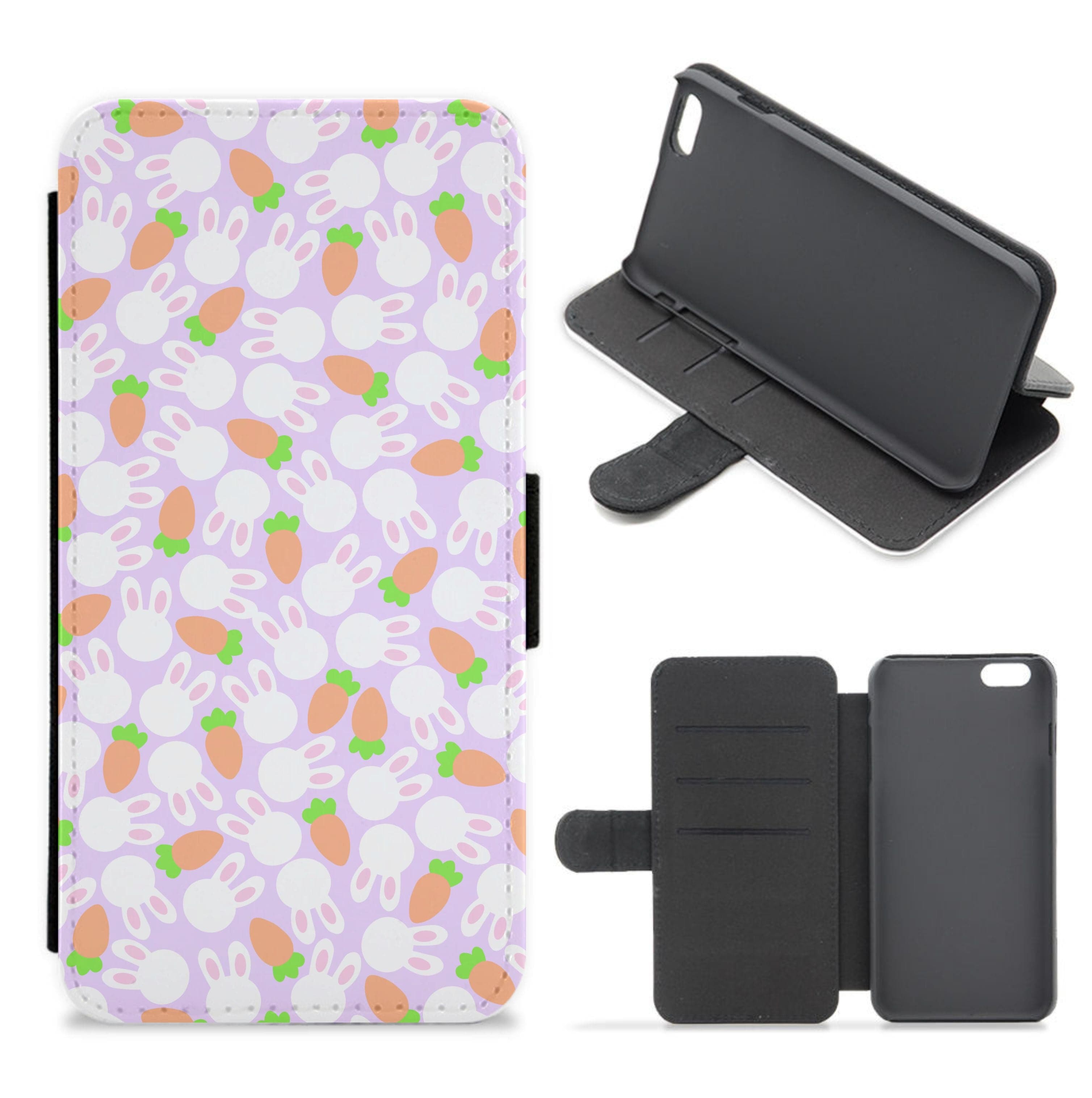 Rabbits And Carrots - Easter Patterns Flip / Wallet Phone Case