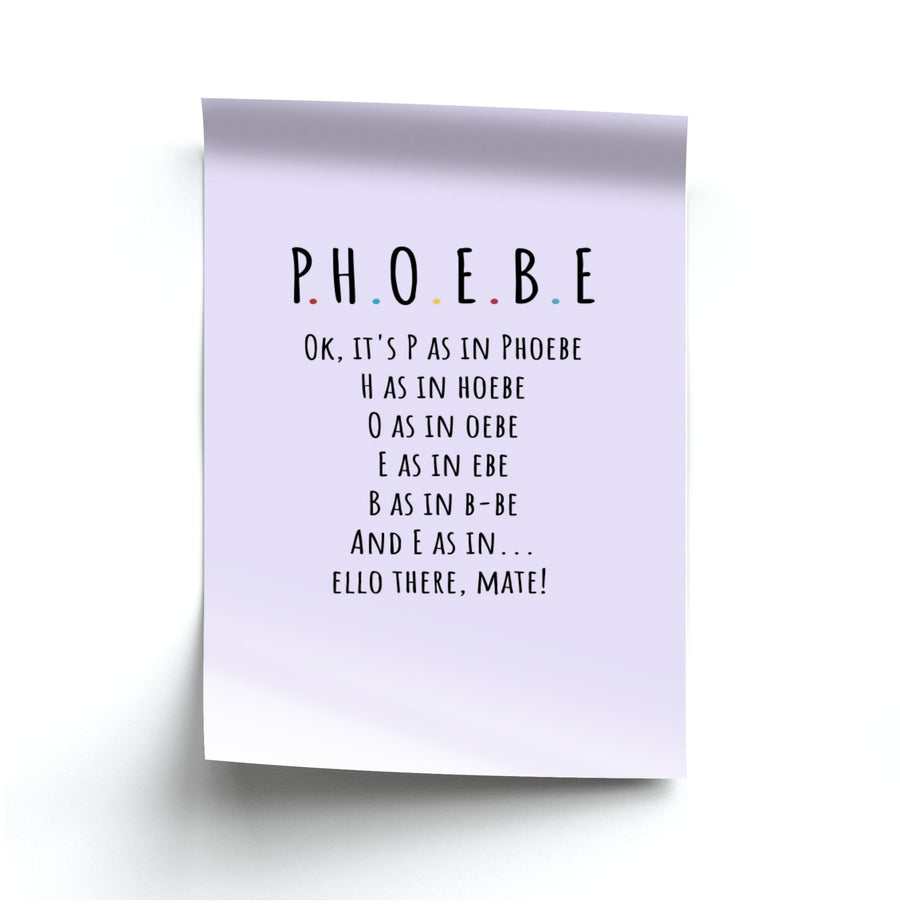 Spelling Phoebe - Friends Poster