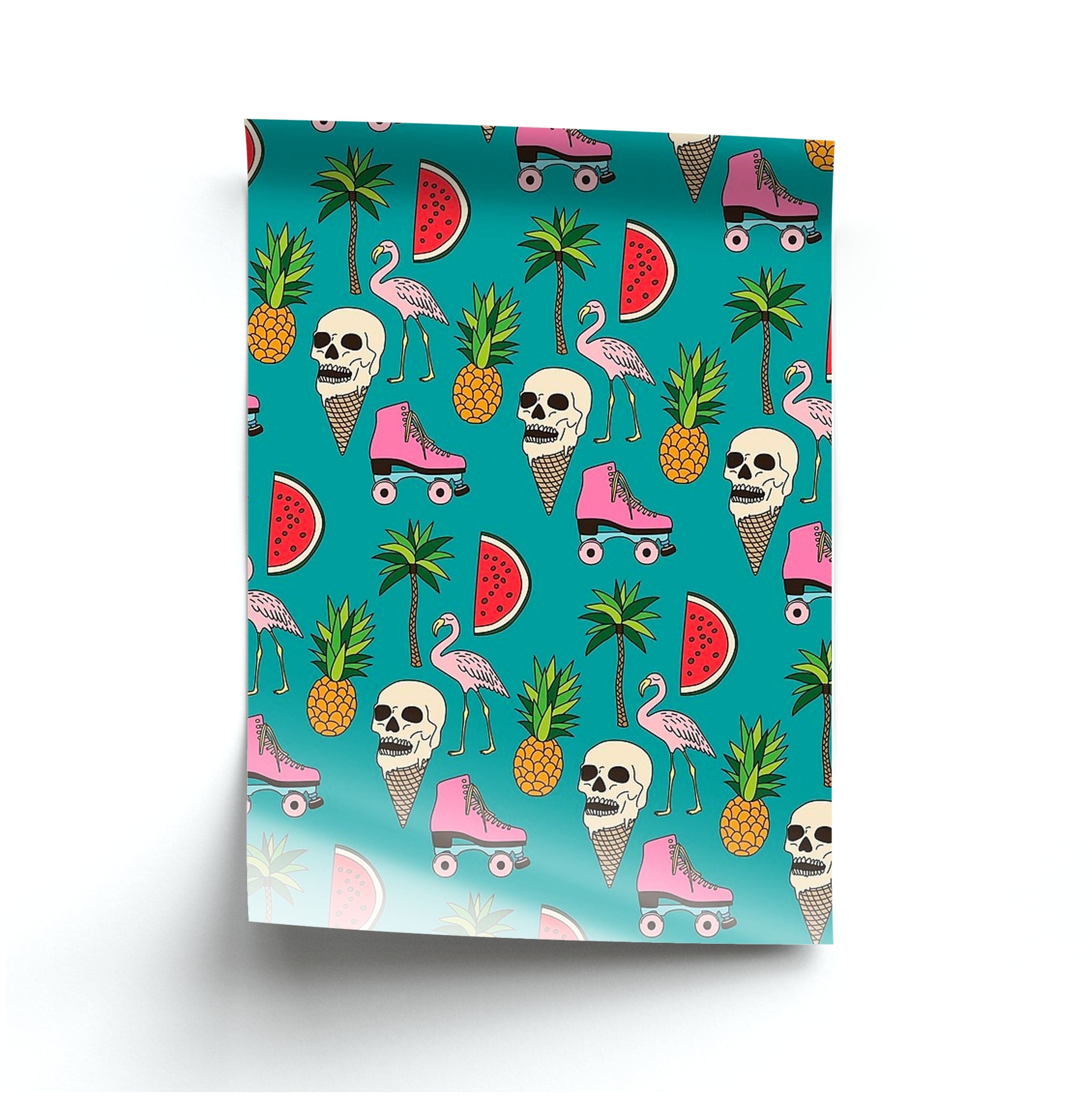 Skull Creams - Summer Pattern Poster