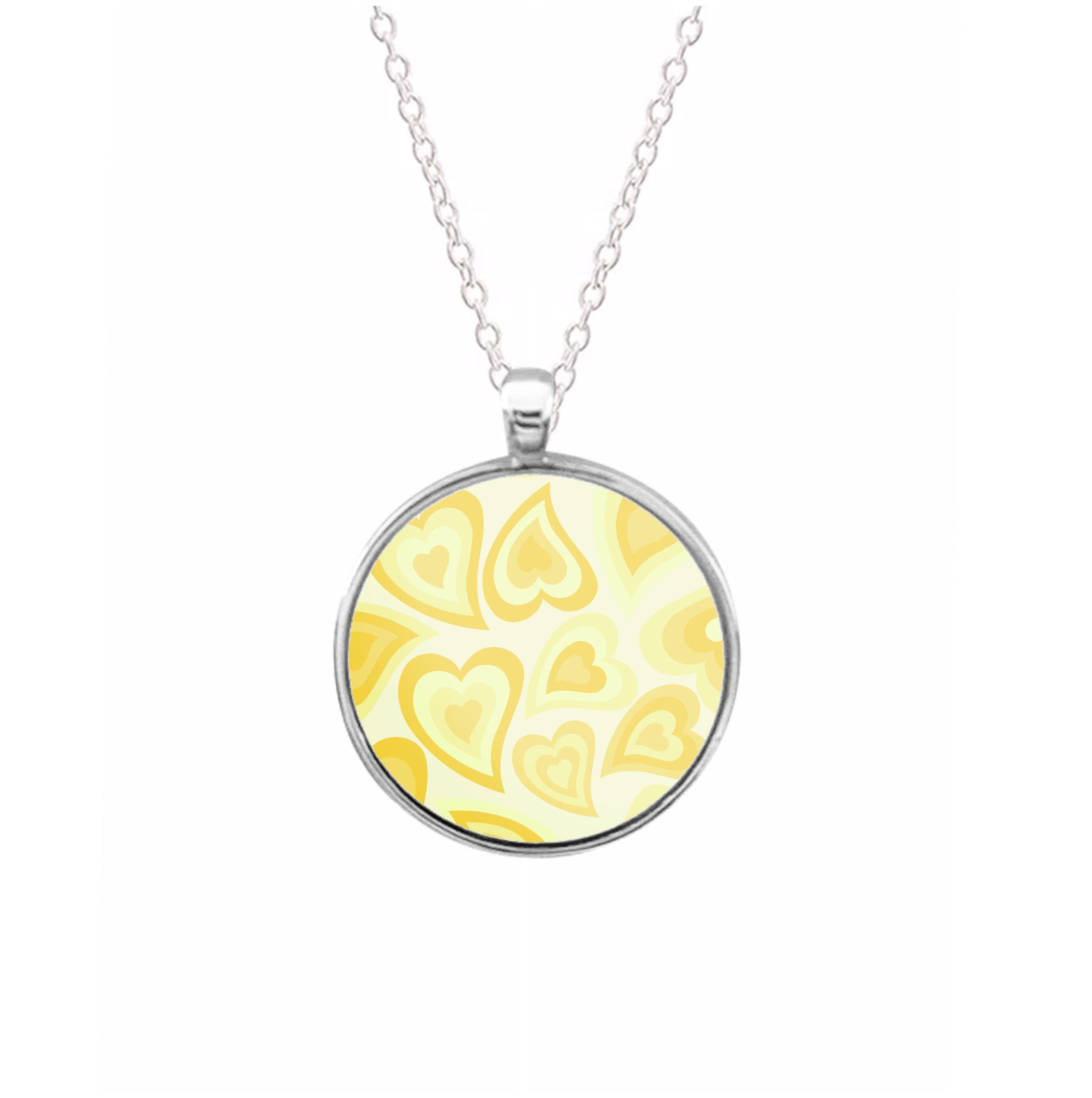 Yellow Hearts - Trippy Patterns Necklace