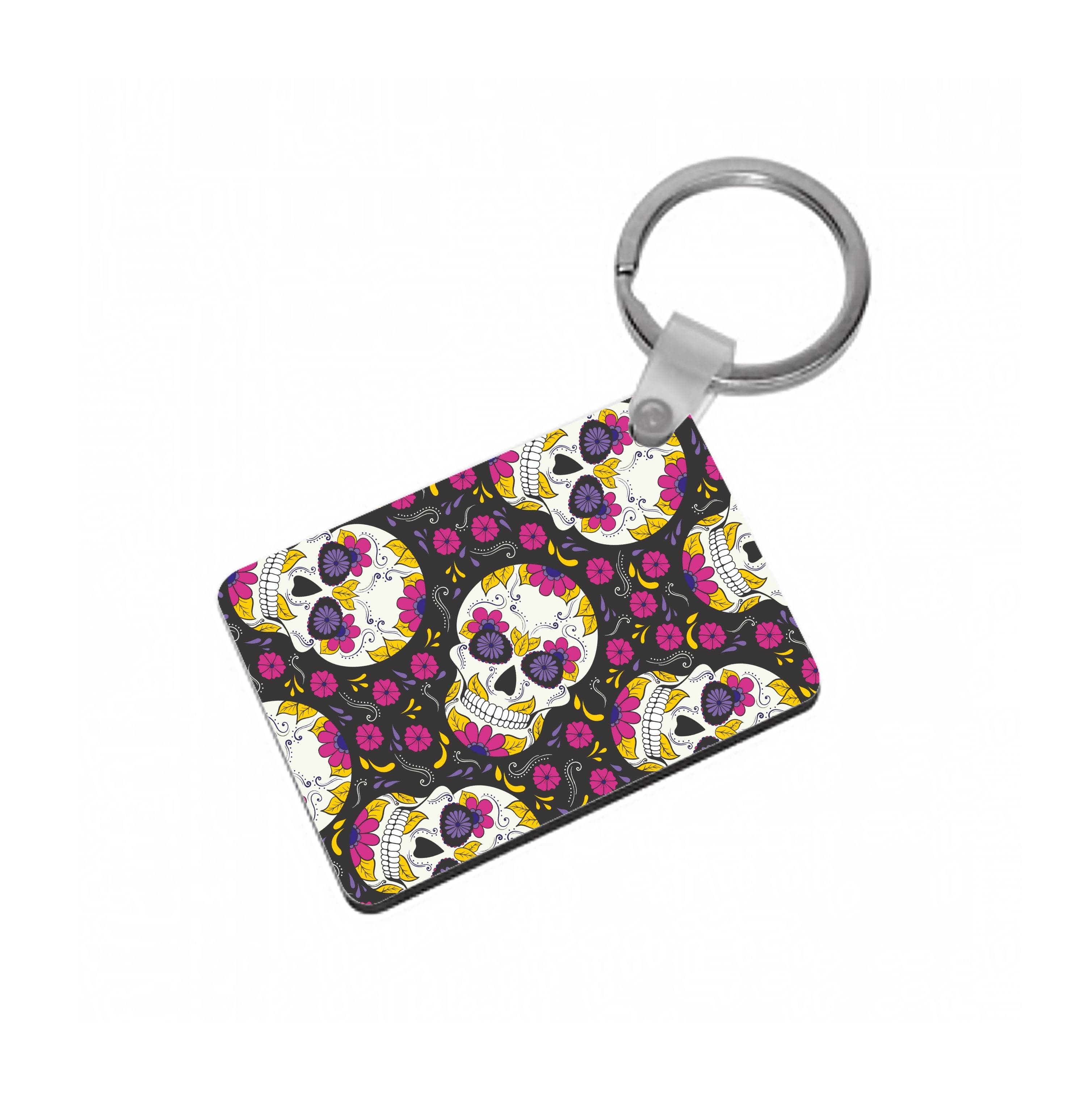 Calavera Pattern - Halloween Keyring