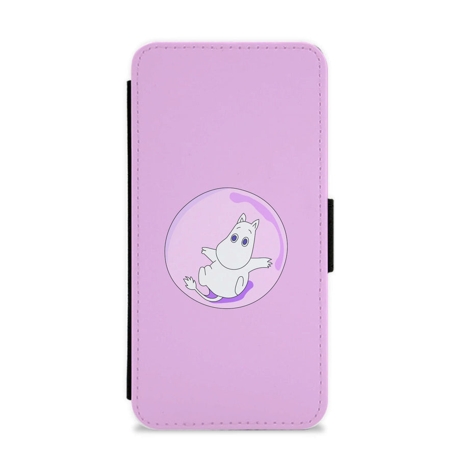 Moomin In A Pink Bubble  Flip / Wallet Phone Case