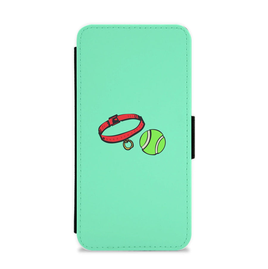 Collar and ball - Dog Patterns Flip / Wallet Phone Case