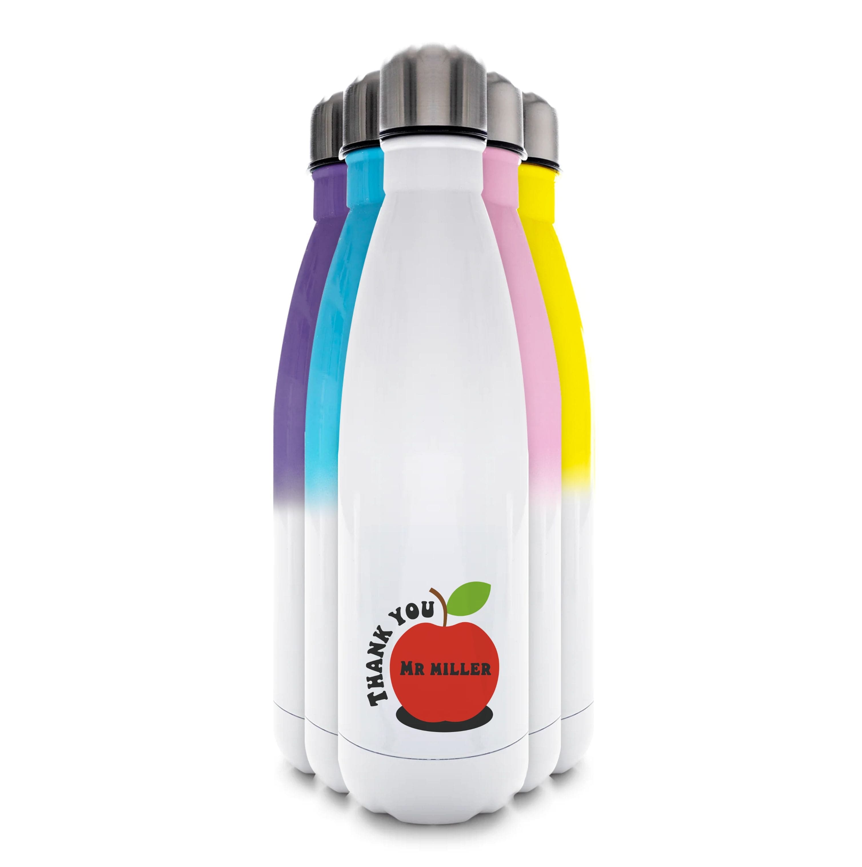 Apple - Personalised Teachers Gift Water Bottle