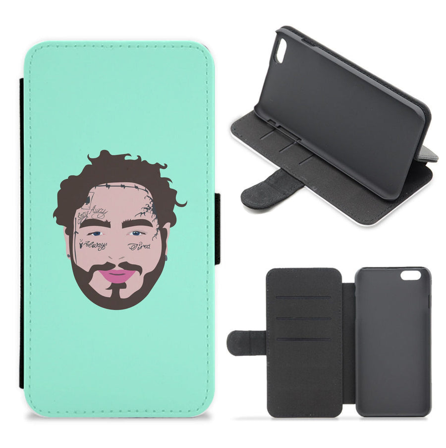 Face Tattoos - Post Malone Flip / Wallet Phone Case