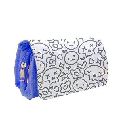 White Skulls - Skate Aesthetic  Pencil Case