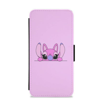 Angel Leaning - Pink Alien Flip / Wallet Phone Case