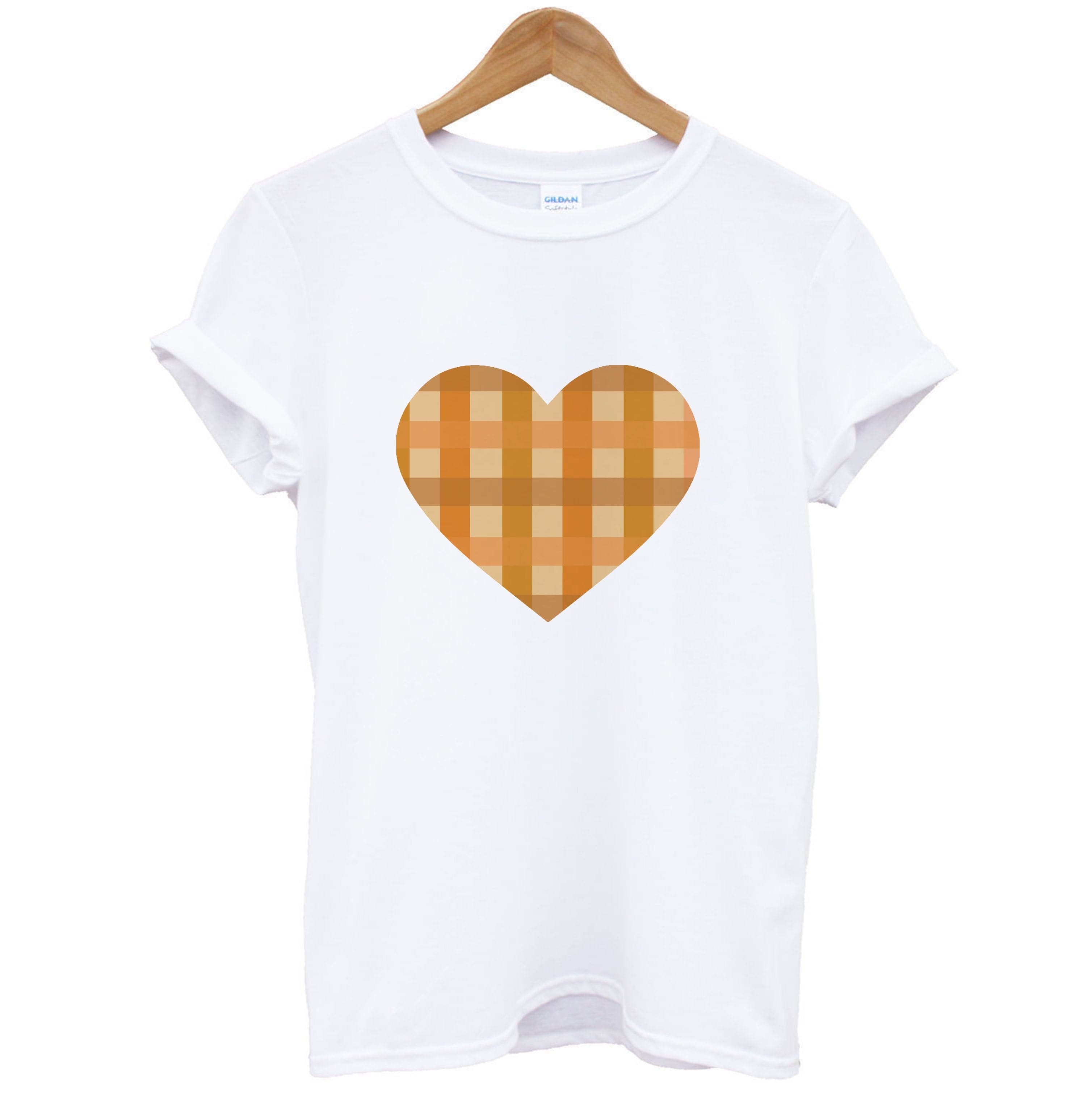 Orange Plaid Pattern- Autumn T-Shirt