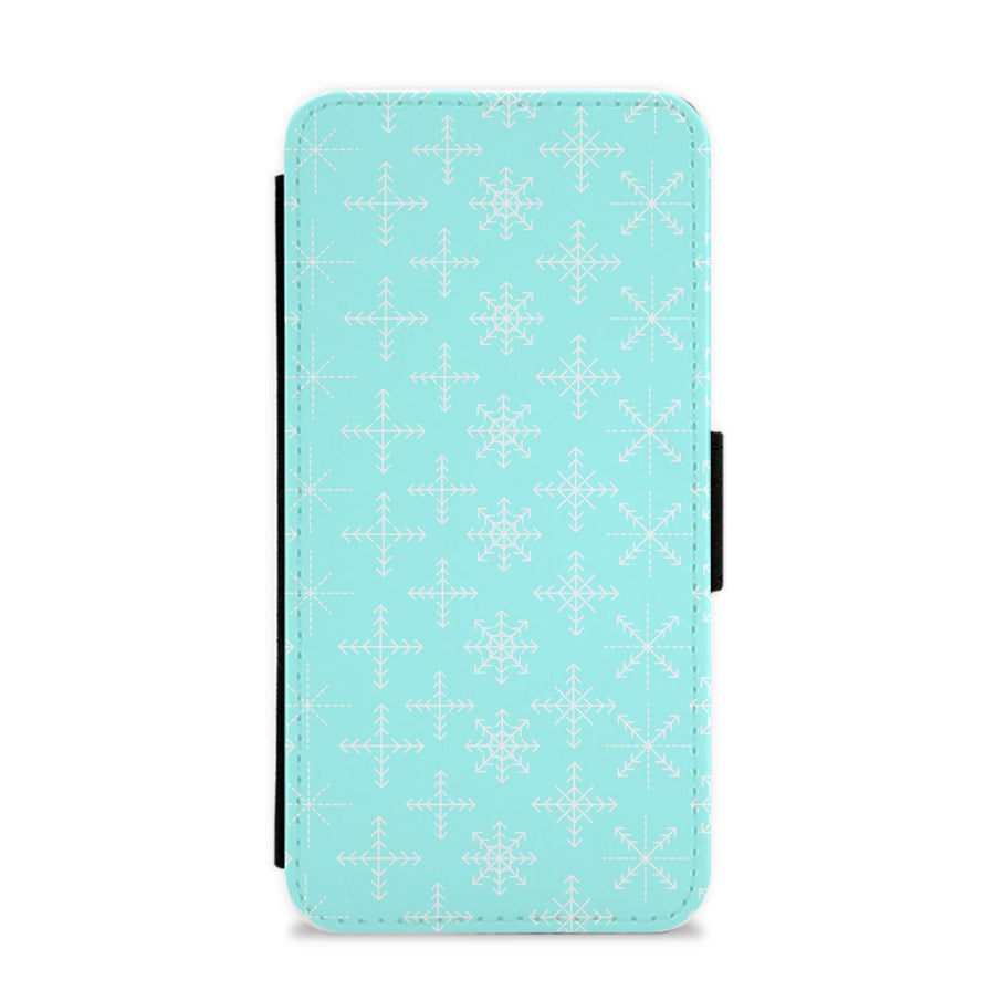Snowflakes - Christmas Patterns Flip / Wallet Phone Case