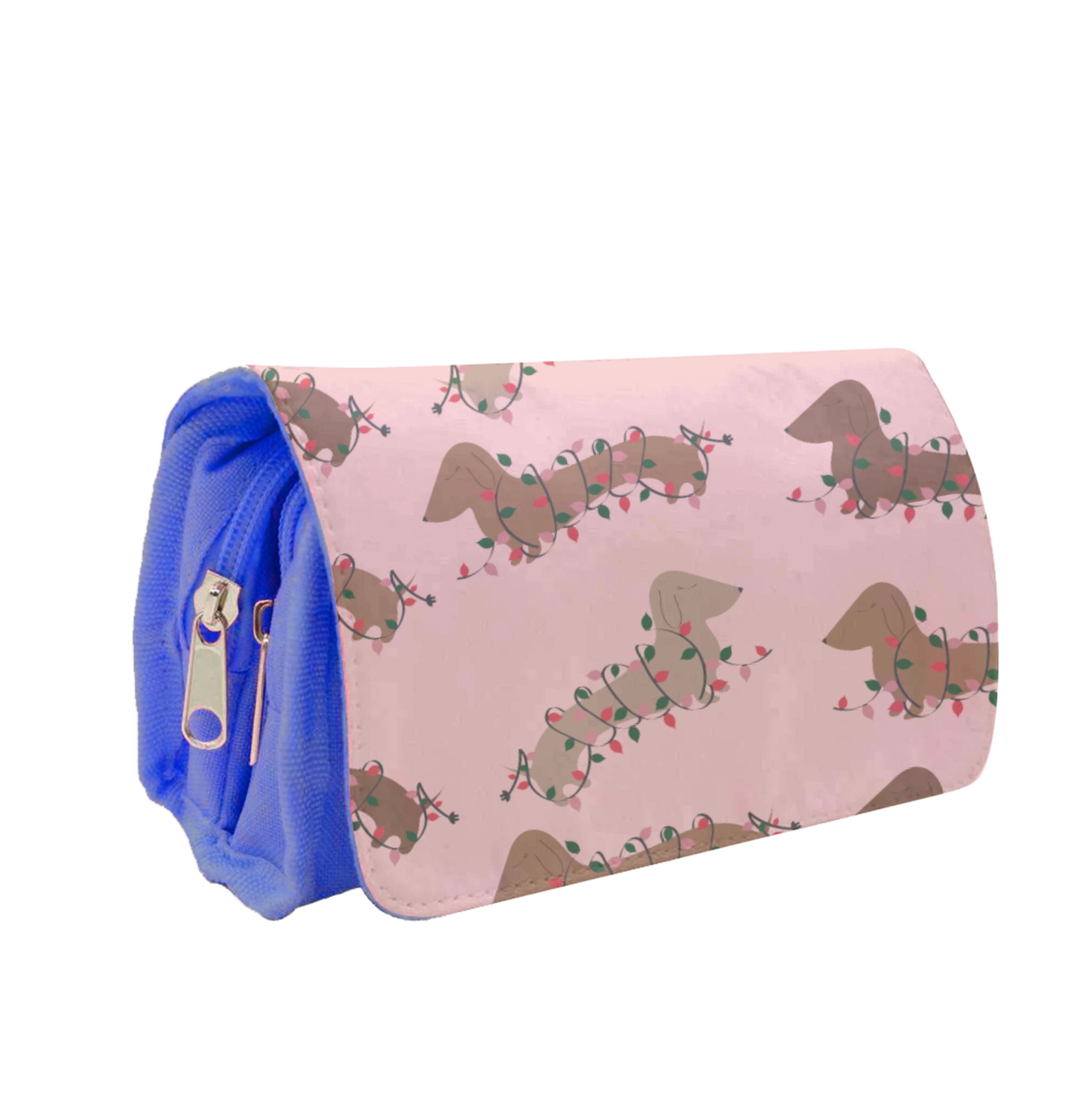 Dachshund Christmas Pattern Pencil Case