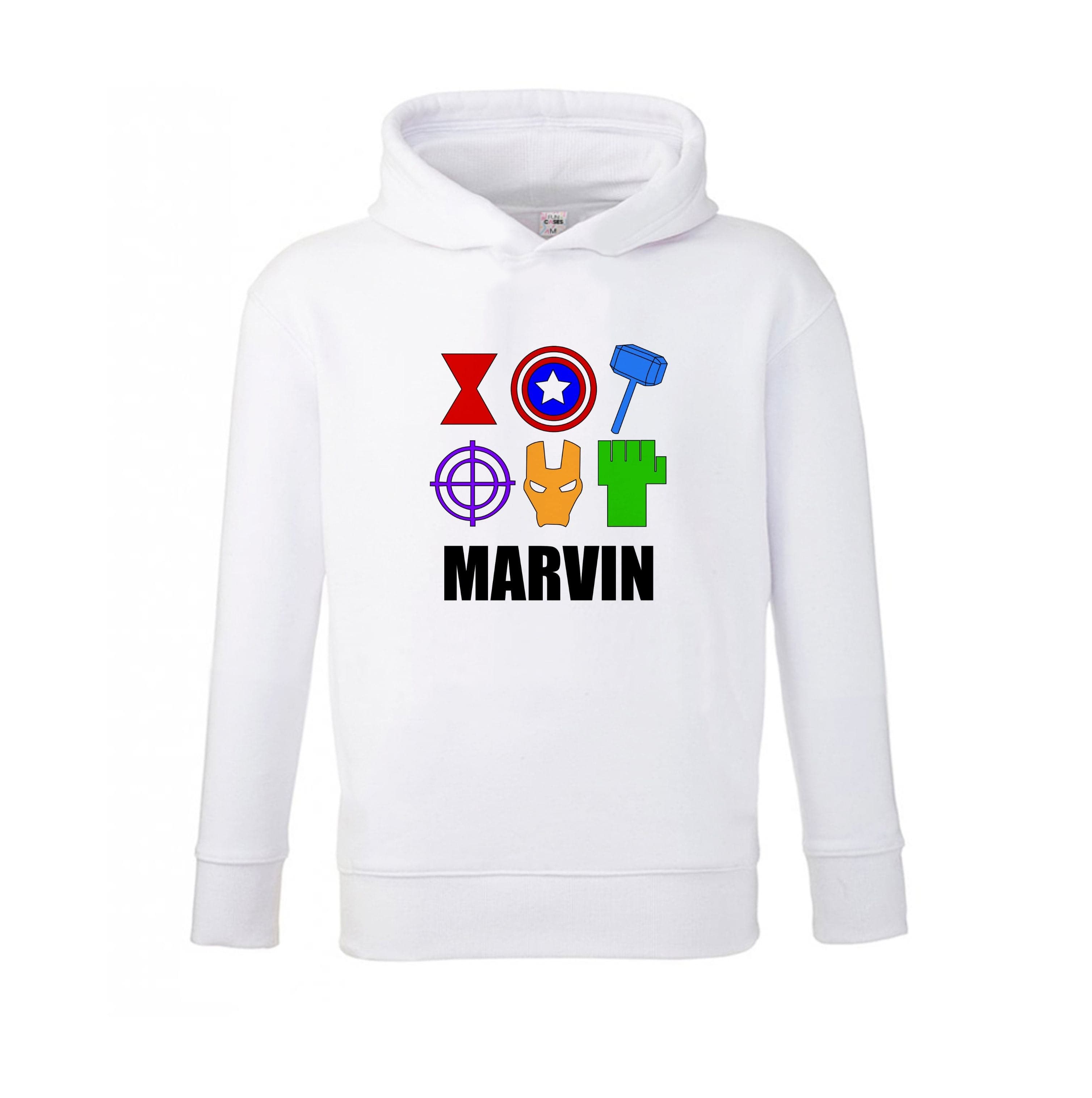 Icon Pattern - Personalised Superhero Comic Kids Hoodie