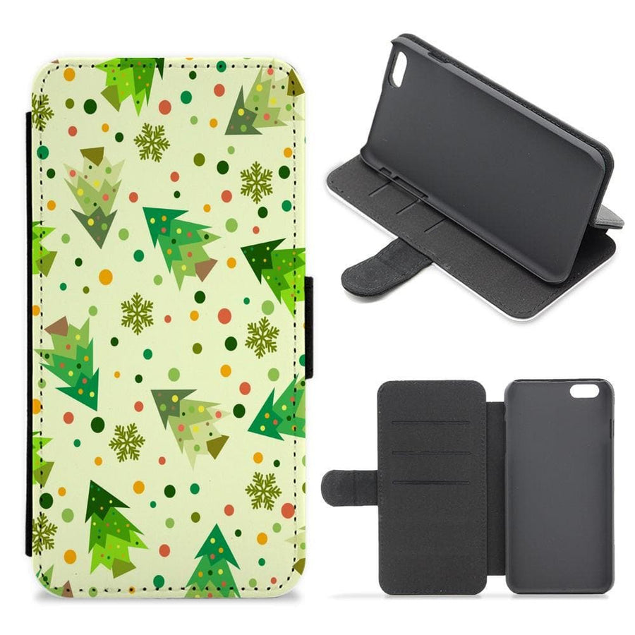 Trees & Snowflakes Christmas Flip / Wallet Phone Case - Fun Cases
