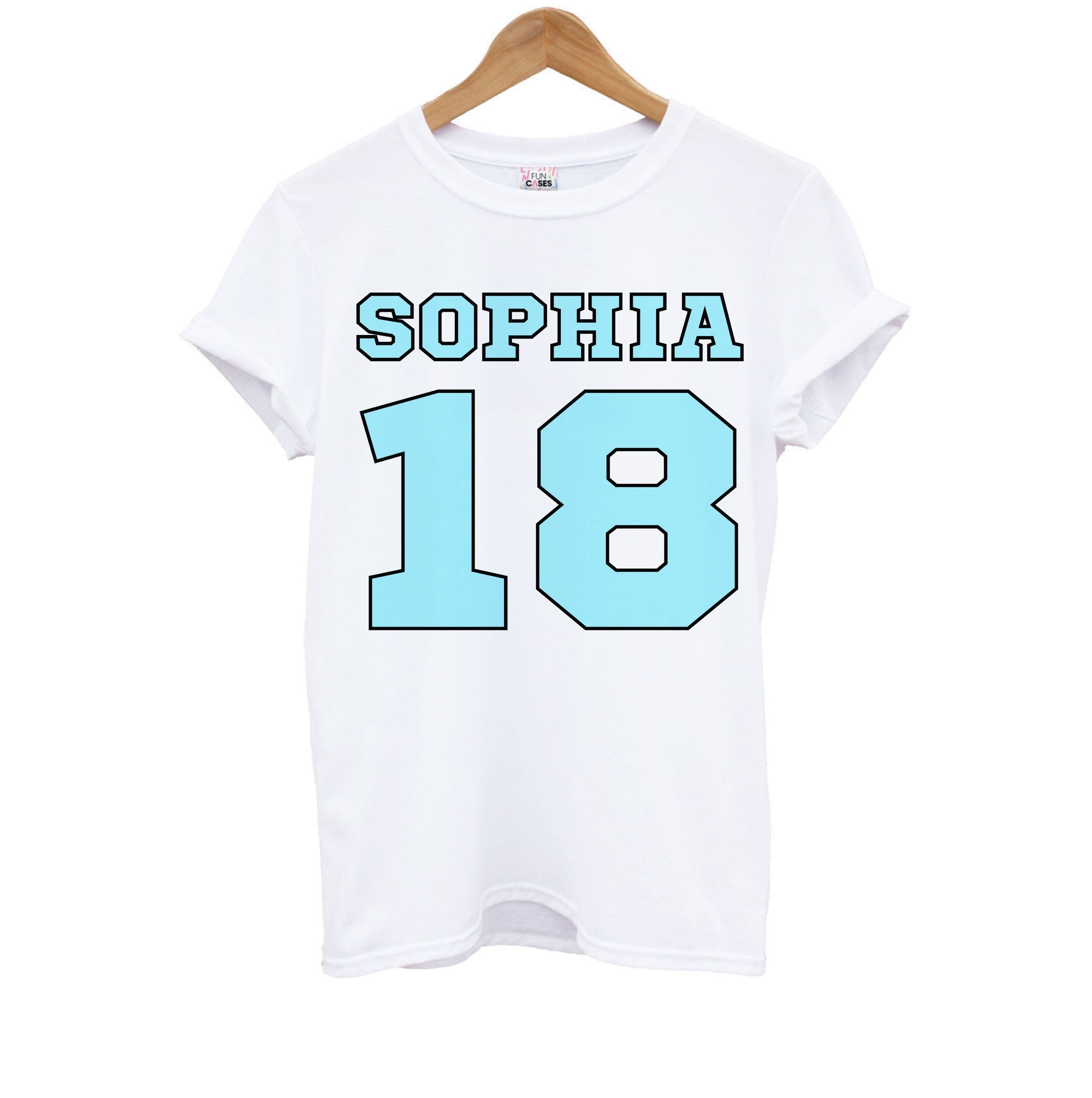 Light Blue - Personalised Football Kids T-Shirt