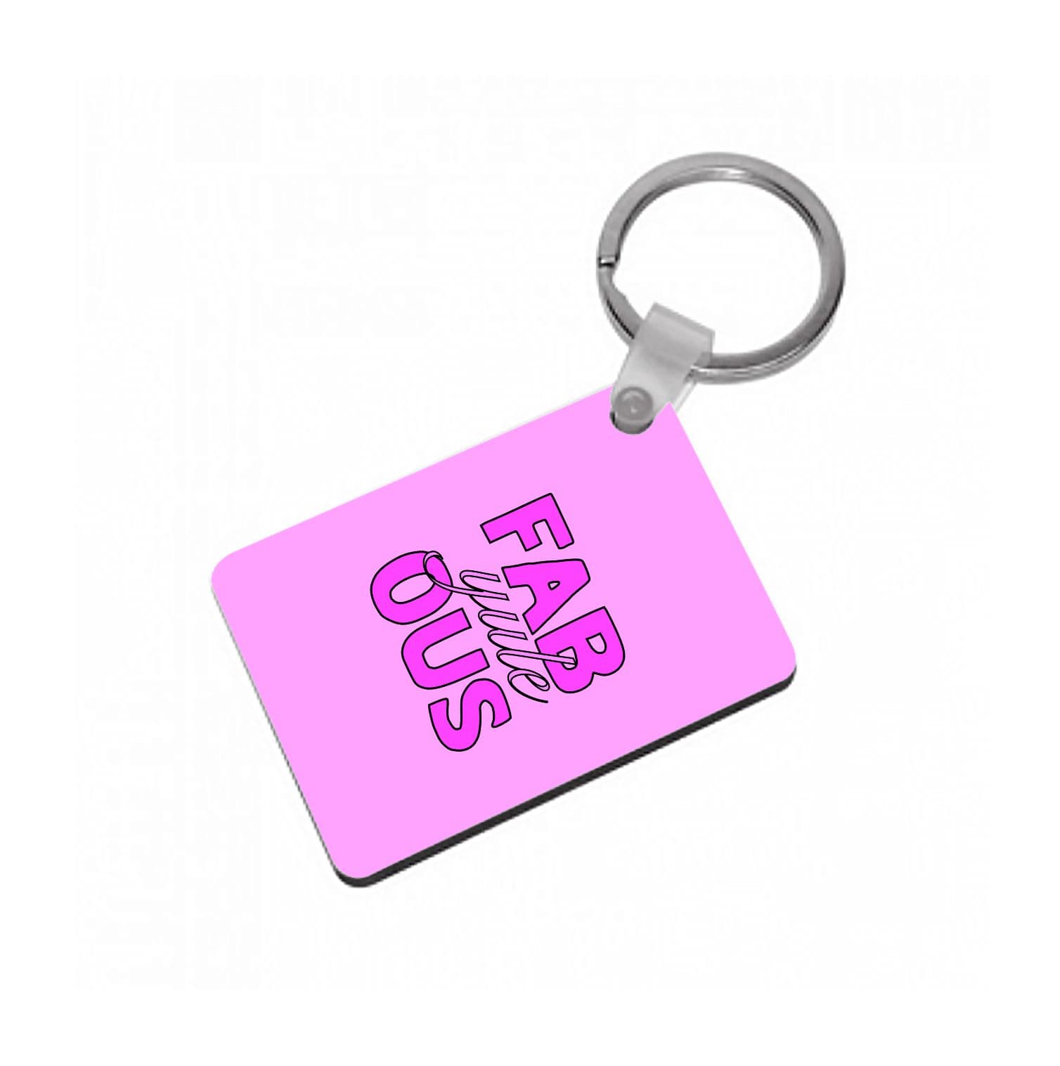 Fab-Yule-Ous Pink - Christmas Puns Keyring