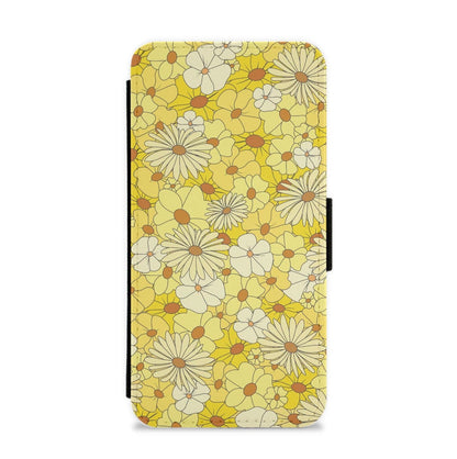 Yellow Flower Pattern - Mothers Day Flip / Wallet Phone Case