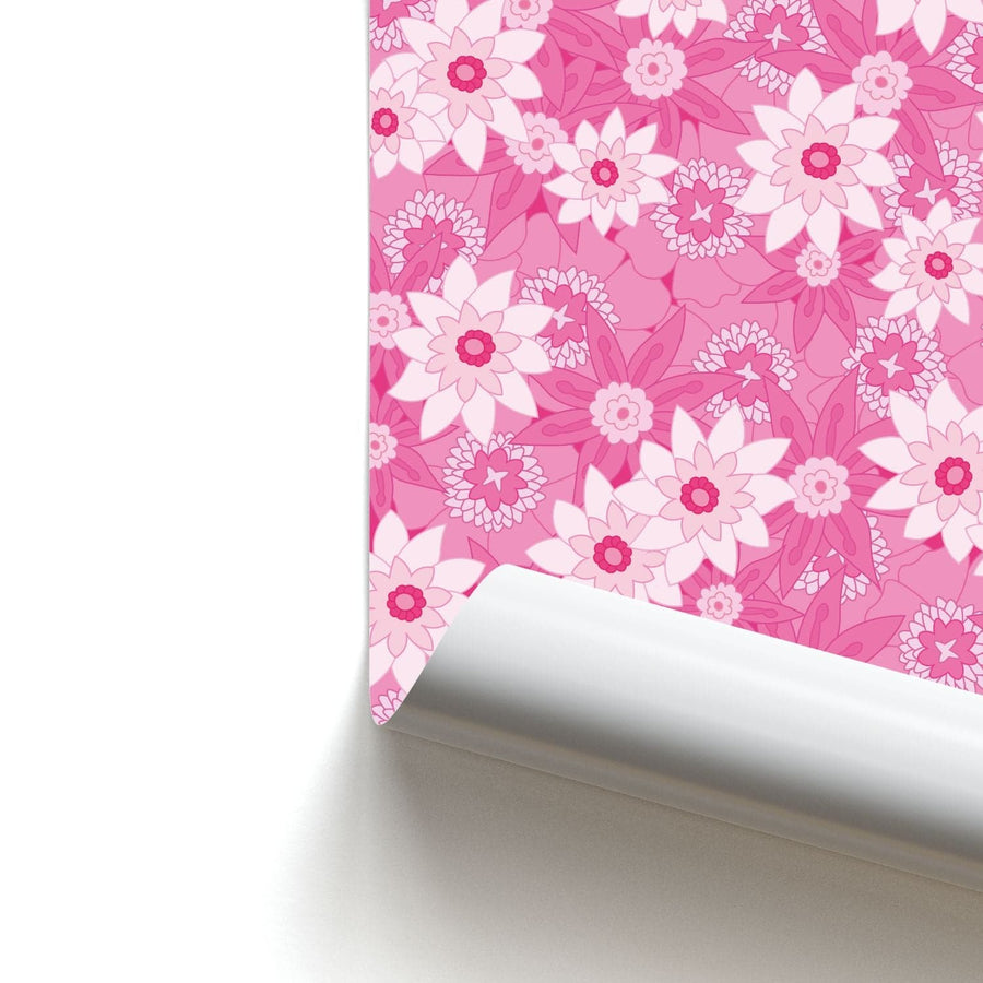 Pink Flowers - Floral Patterns Poster