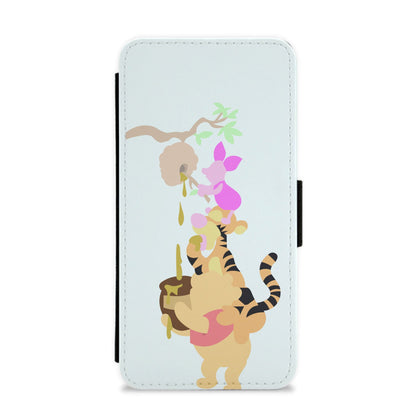 Bouncing Tiger , Piglet , Yellow Bear Flip / Wallet Phone Case