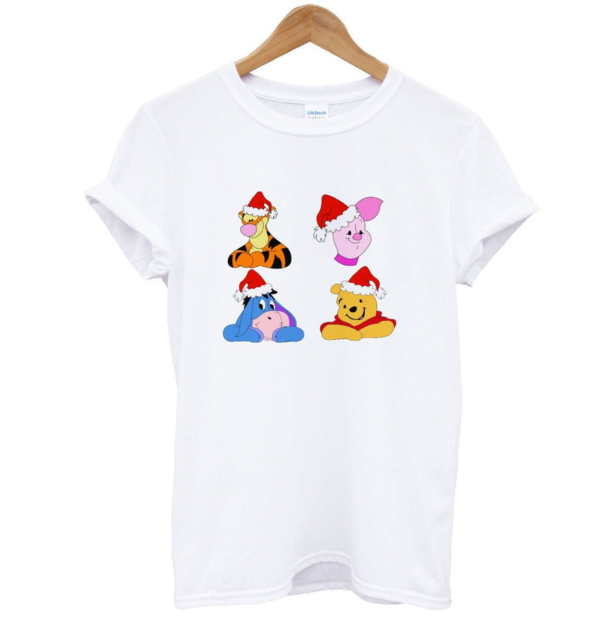 Pooh, Tigger, Eeyore And Piglet Pattern - Disney Christmas T-Shirt