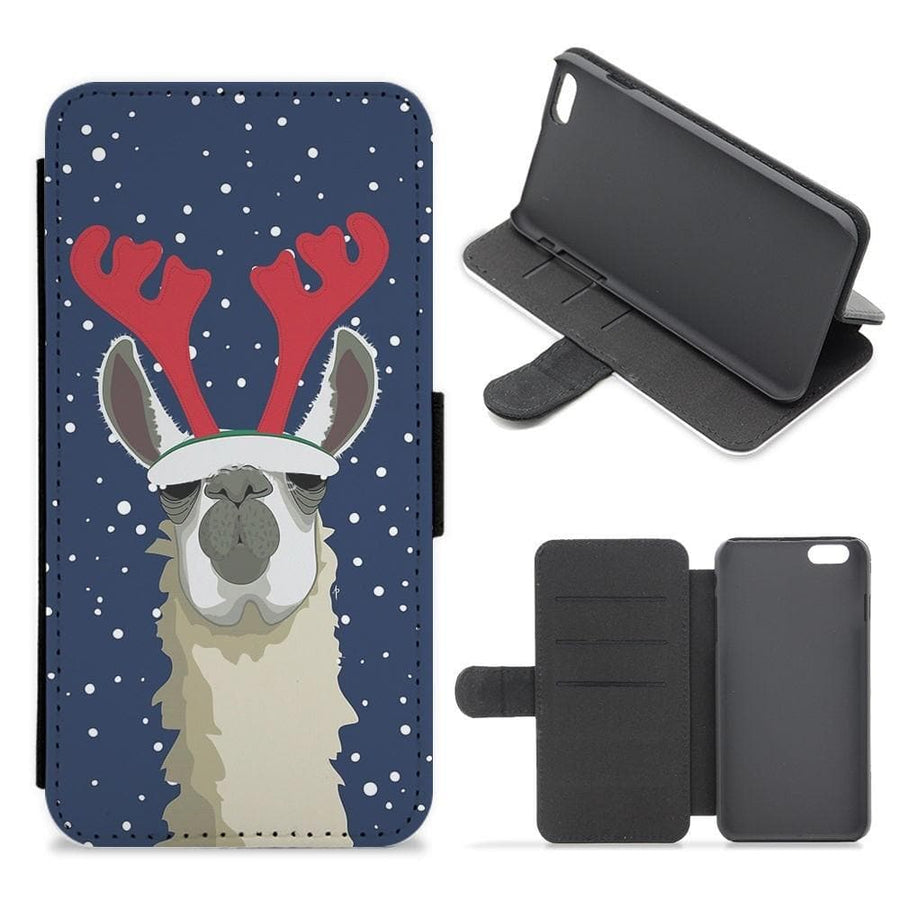 Let It Snow Reindeer Flip Wallet Phone Case