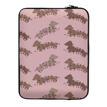 Dachshund Christmas Pattern Laptop Sleeve