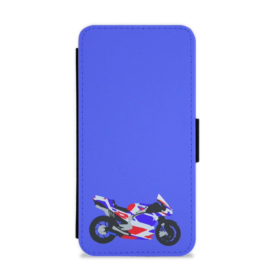 Red And Purple Motorbike - Moto GP Flip / Wallet Phone Case