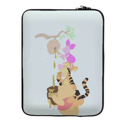 Bouncing Tiger , Piglet , Yellow Bear Laptop Sleeve