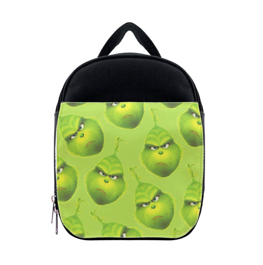 Grinch Face Pattern - Christmas Lunchbox
