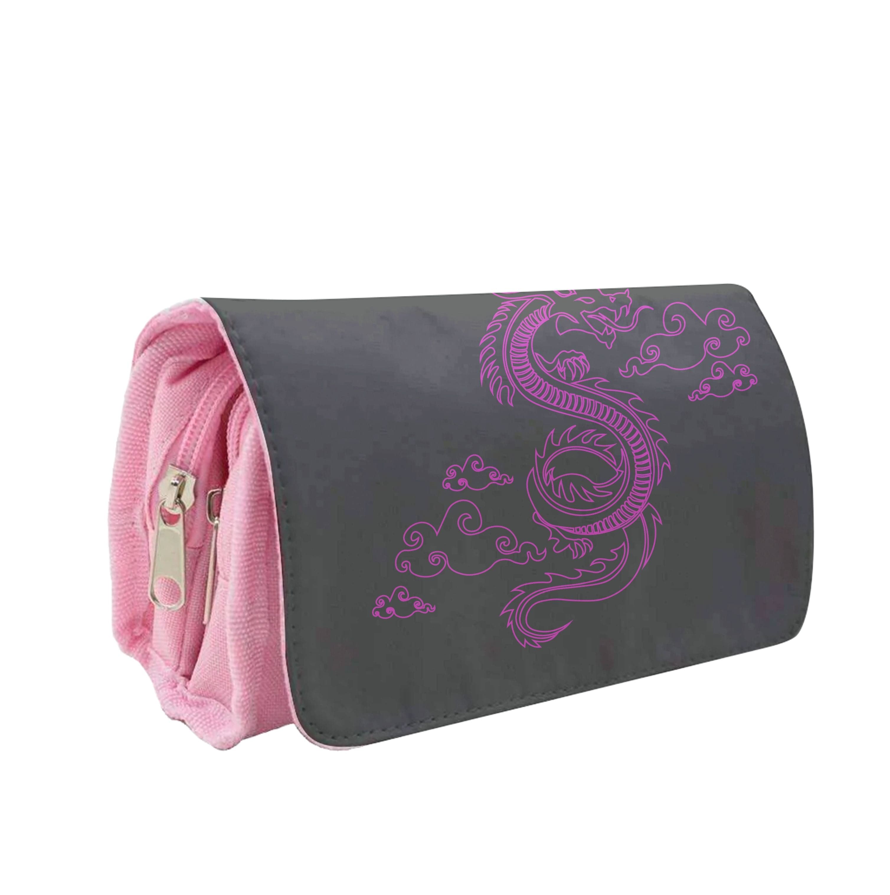 Pink - Dragon Patterns Pencil Case