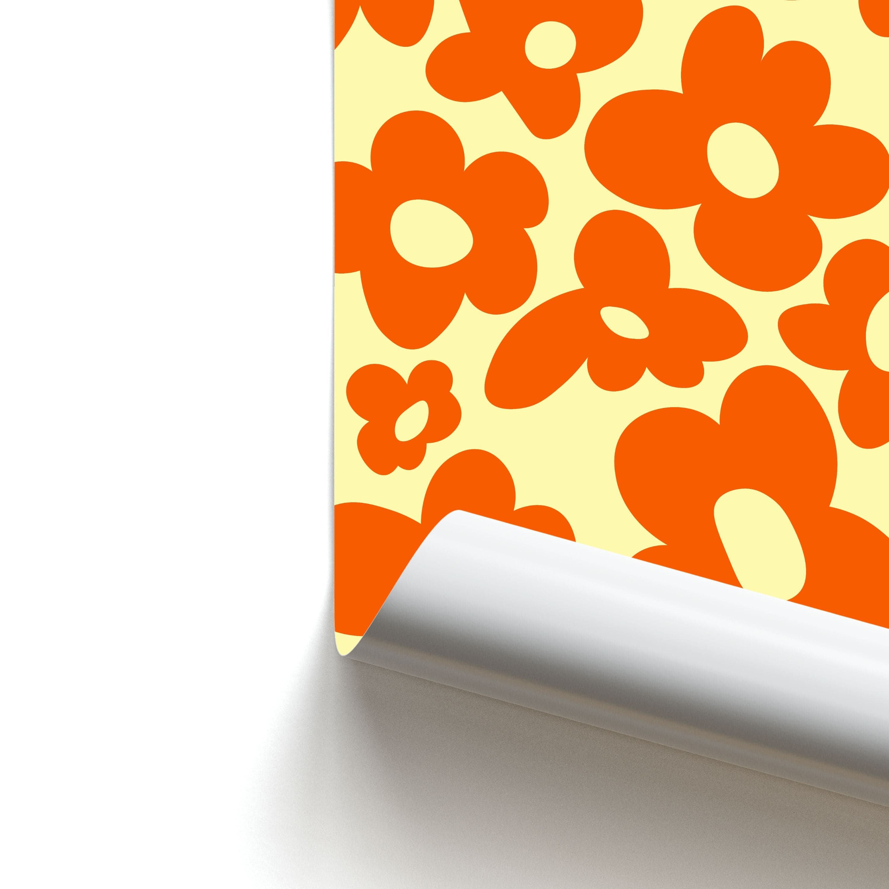 Orange Flowers - Trippy Patterns Poster