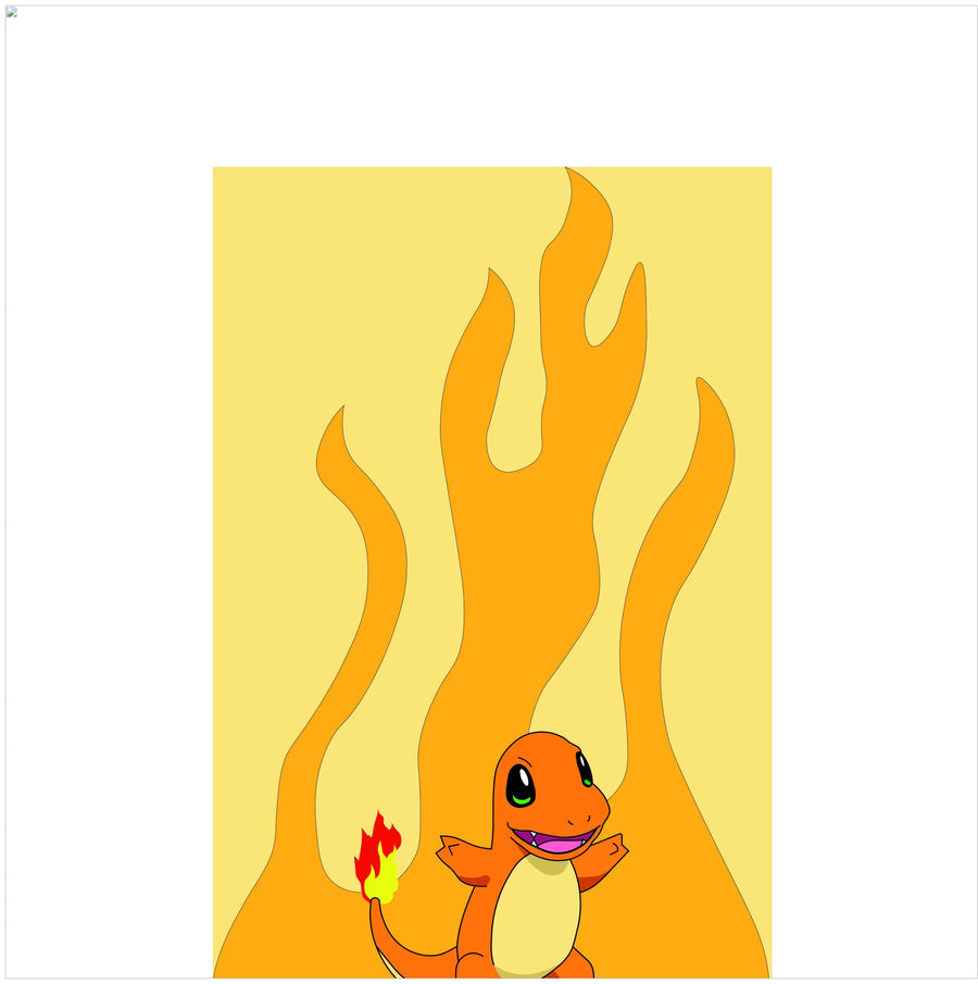 Charmander fire background - Pokemon Lunchbox