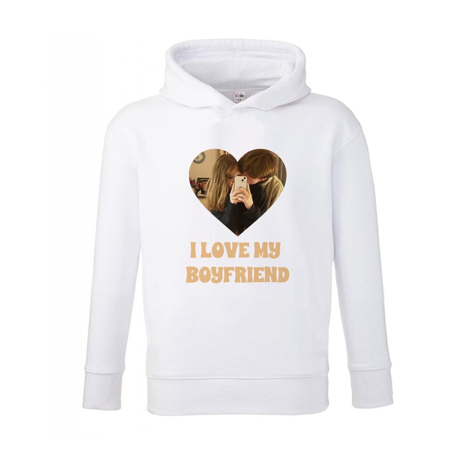 I Love My Boyfriend - Personalised Couples Kids Hoodie