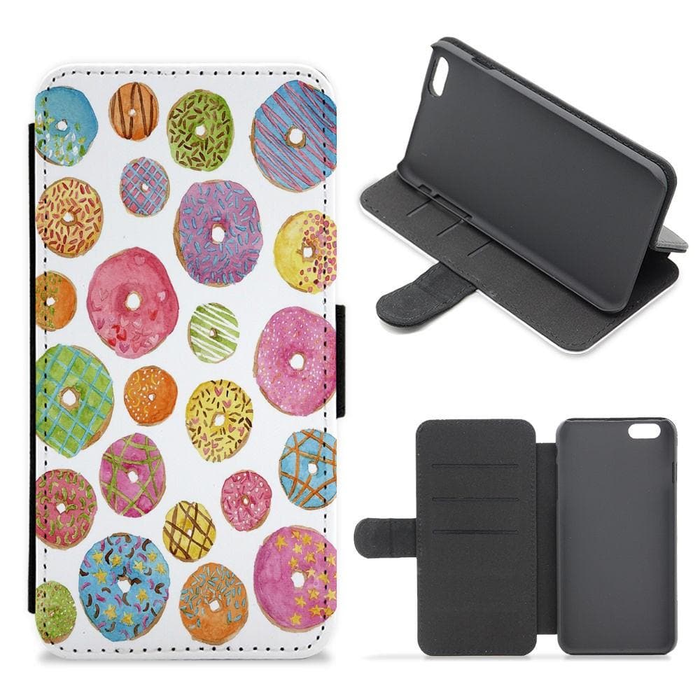 Dougnut Pattern Flip / Wallet Phone Case - Fun Cases