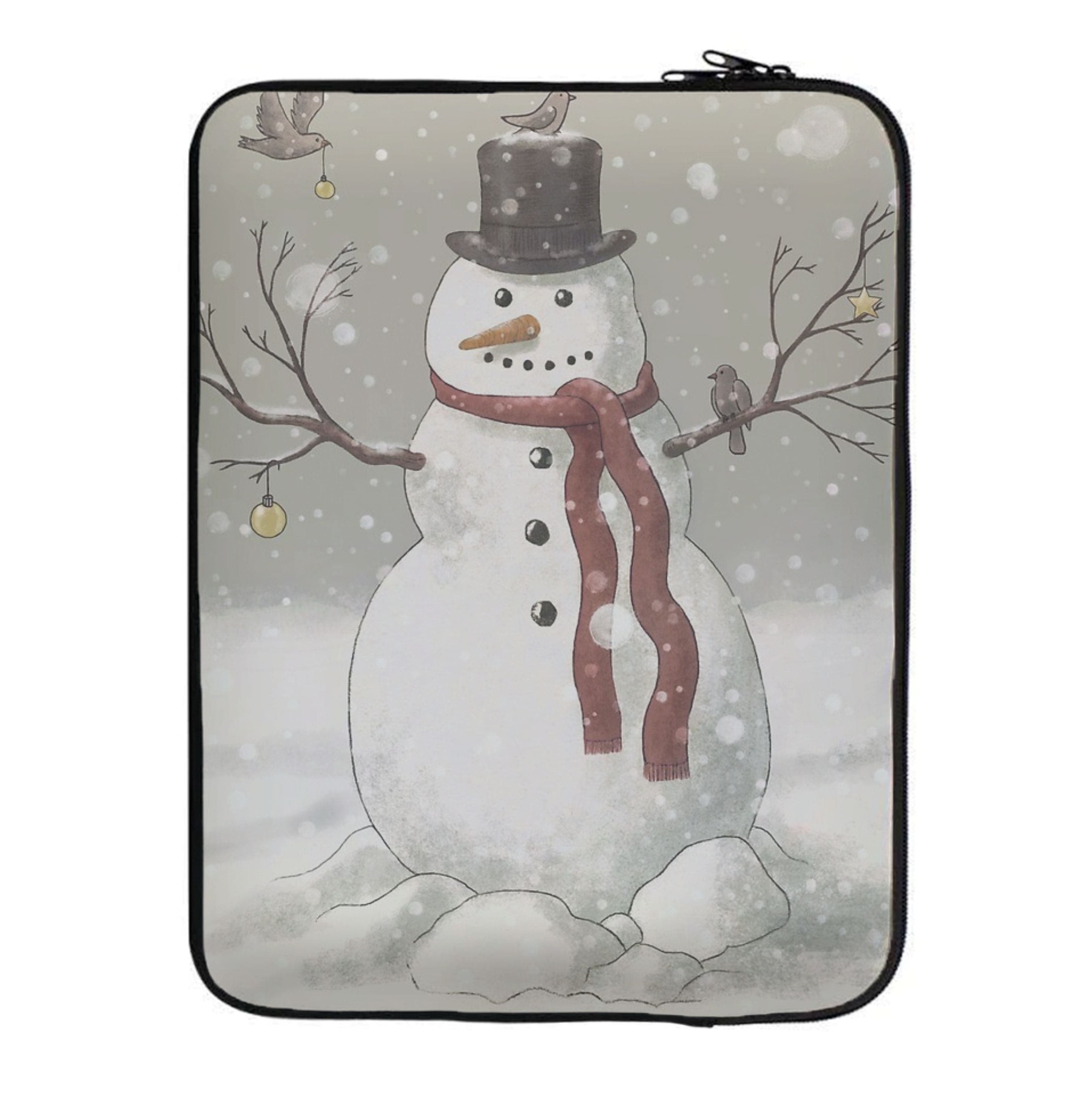 Christmas Snowman Drawing Laptop Sleeve