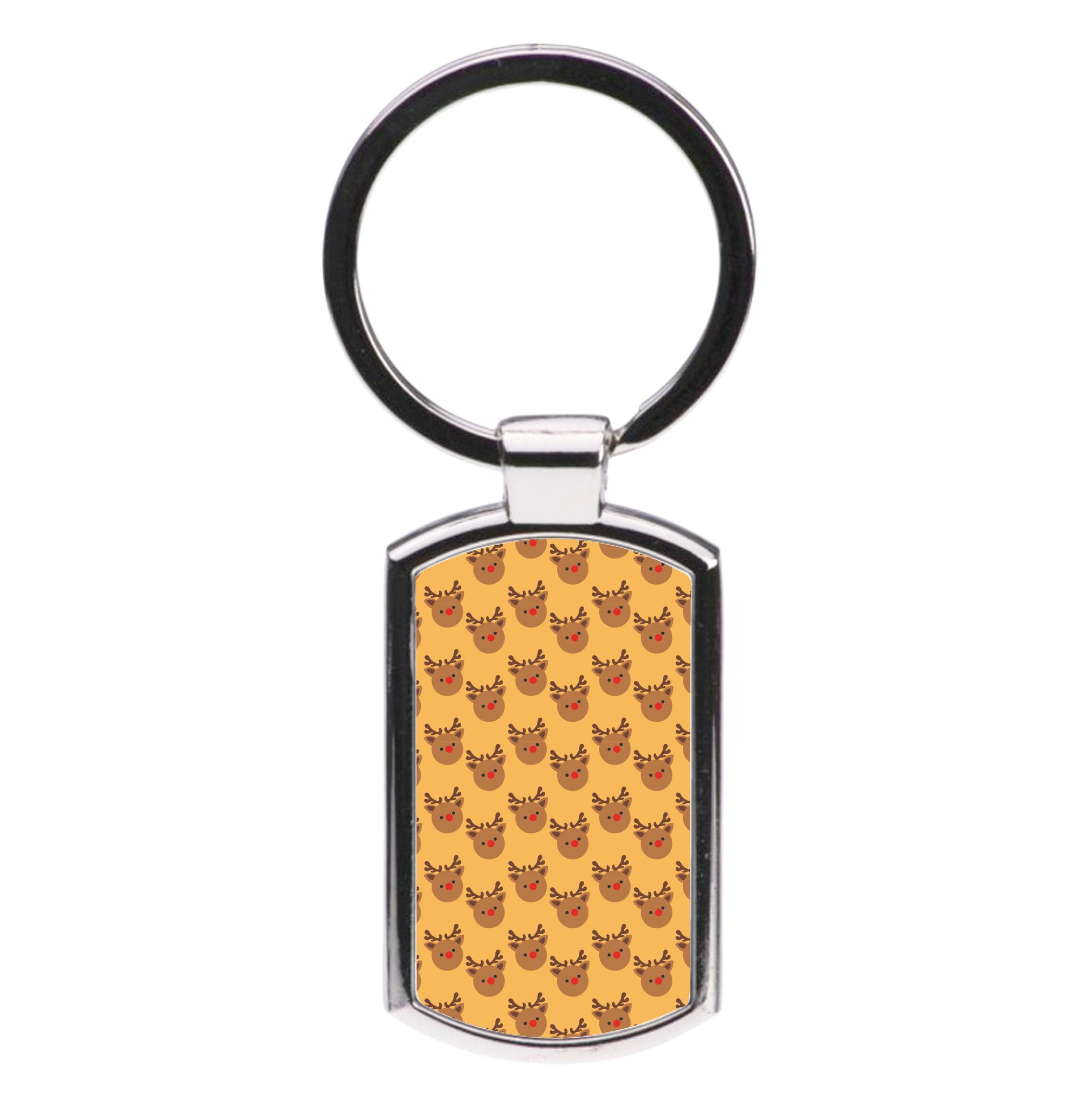 Rudolph Pattern - Christmas Patterns Luxury Keyring