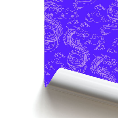 Purple Dragon Pattern Poster