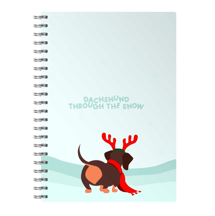 Dachshund Through The Snow - Christmas Notebook