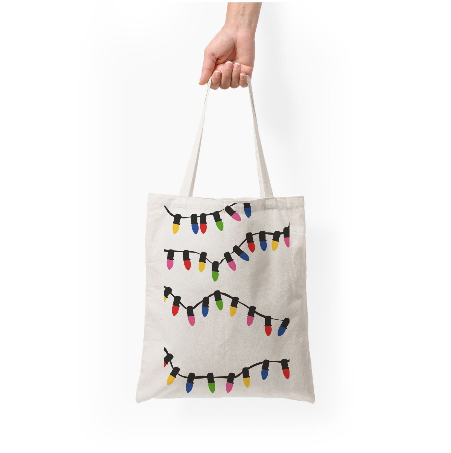 Pink Lights - Christmas Patterns Tote Bag