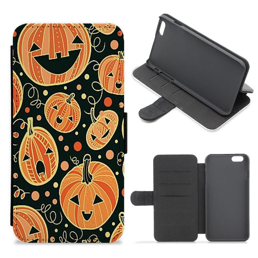 Pumpkin Pattern Flip / Wallet Phone Case - Fun Cases