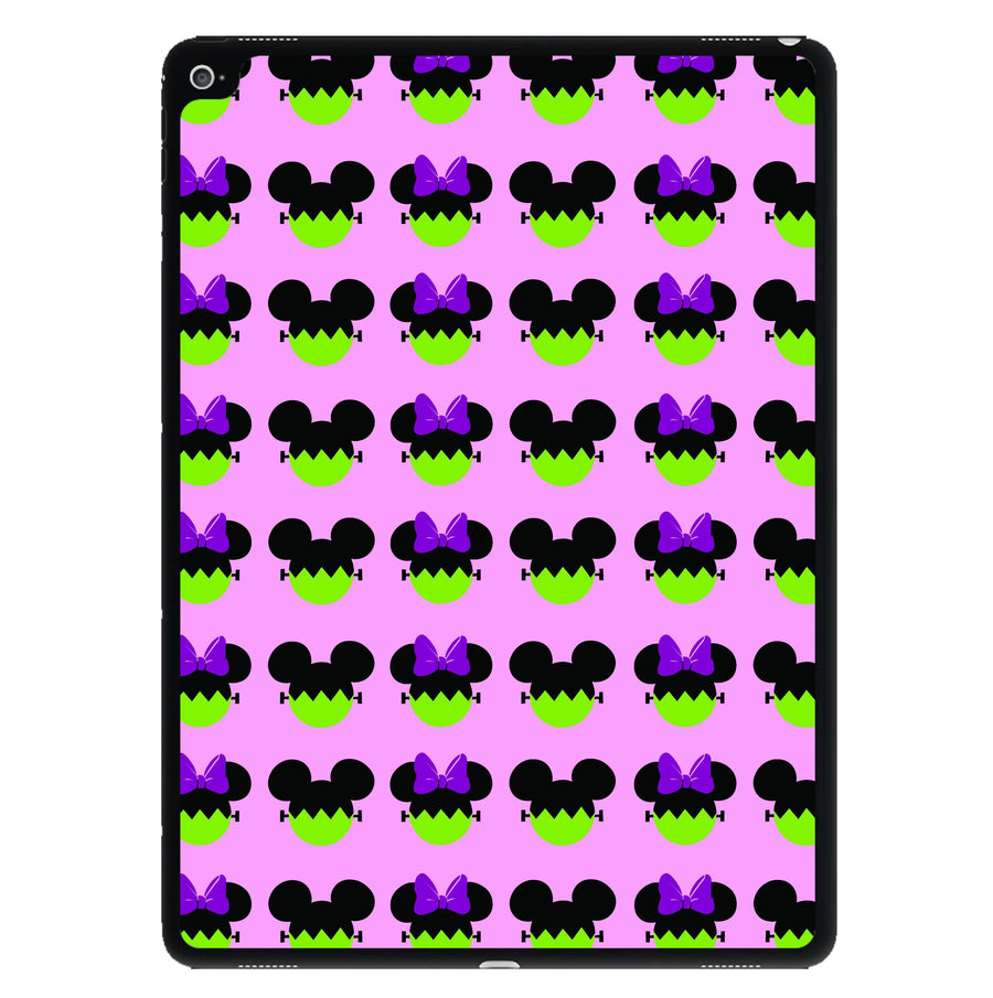 Frankenstein Mikey And Minnie Mouse Pattern - Disney Halloween iPad Case