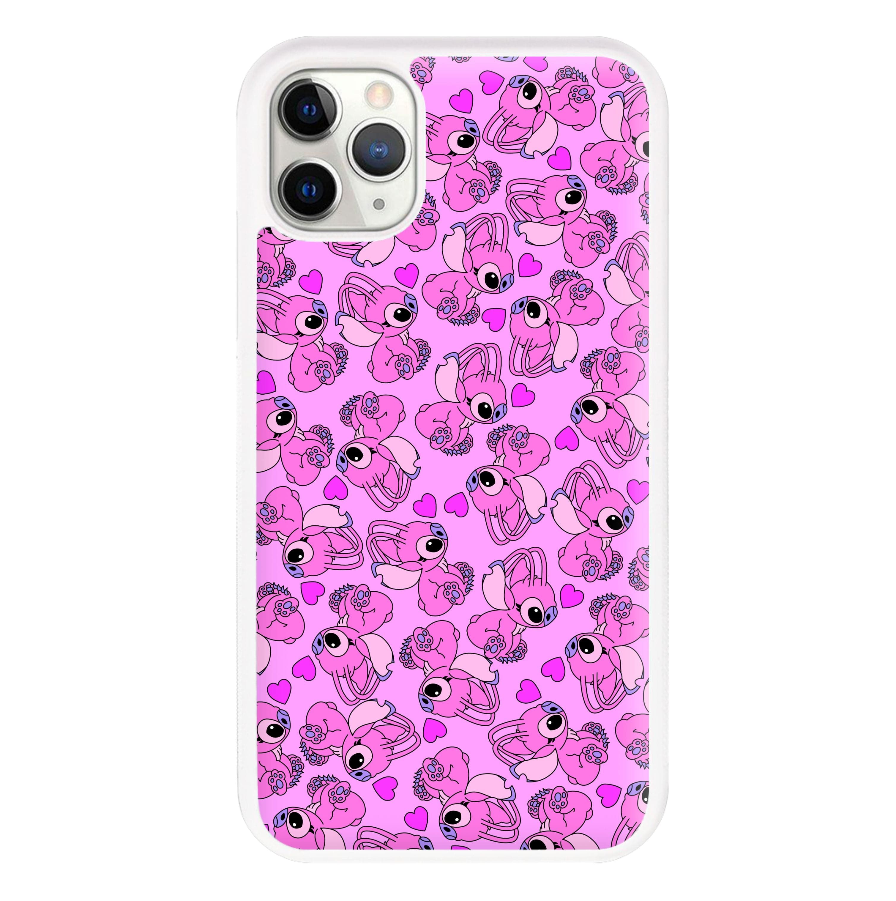 Love Heart Pattern - Pink Alien Phone Case