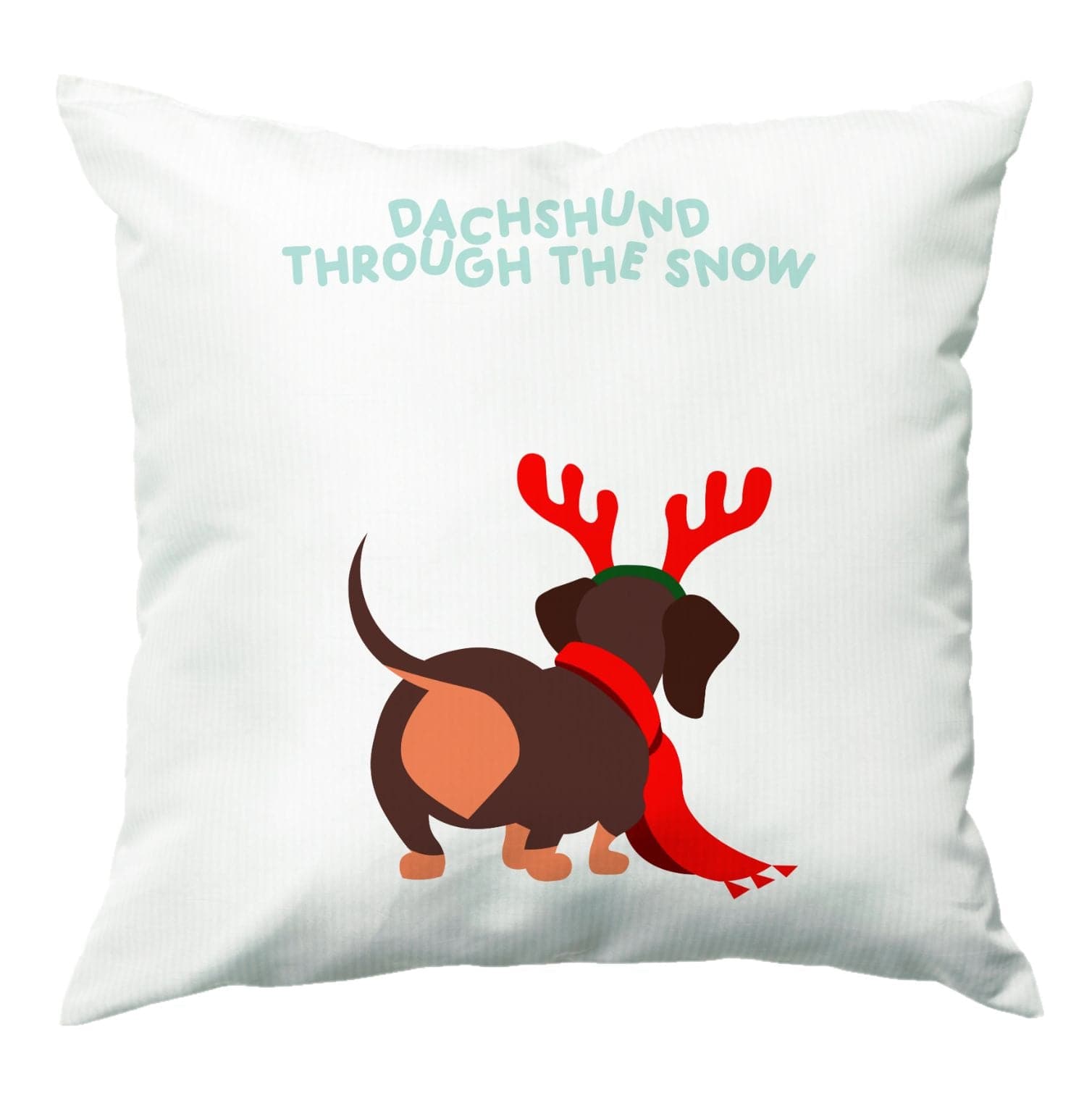 Dachshund Through The Snow - Christmas Cushion