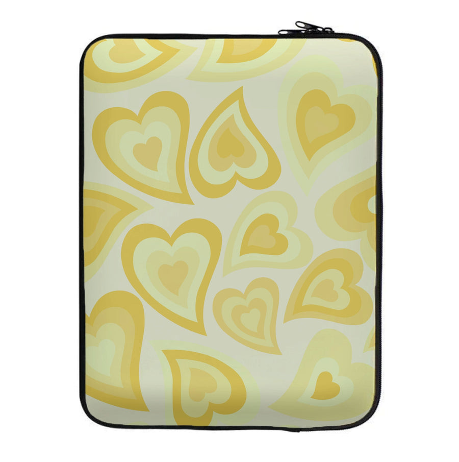 Yellow Hearts - Trippy Patterns Laptop Sleeve