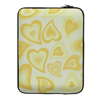 Yellow Hearts - Trippy Patterns Laptop Sleeve