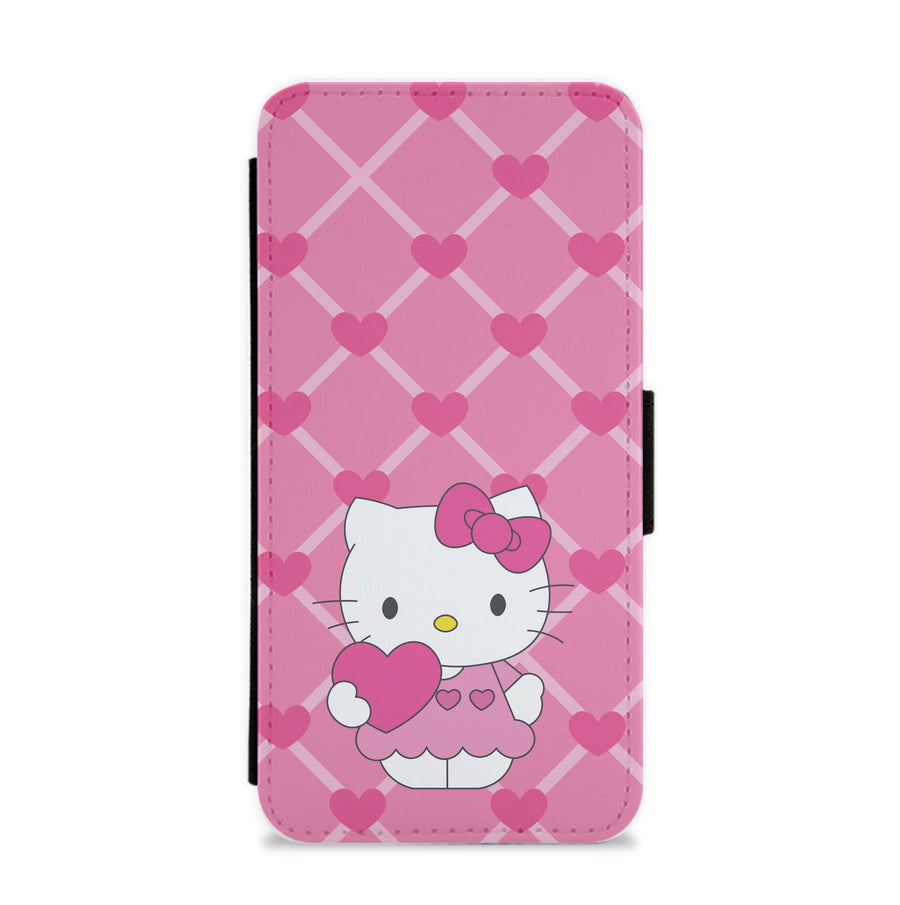 Love Heart - Hello Kitty Flip / Wallet Phone Case